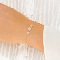 prästkrage lila armband i förgyllt silver - Maggie