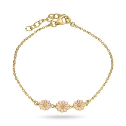 prästkrage rosa armband i förgyllt silver - Maggie