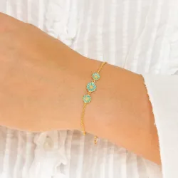 prästkrage blå armband i förgyllt silver - Maggie