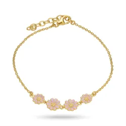 prästkrage lila armband i förgyllt silver - Maggie