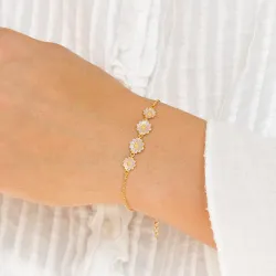 prästkrage lila armband i förgyllt silver - Maggie