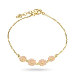 prästkrage rosa armband i förgyllt silver - Maggie