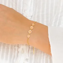 prästkrage rosa armband i förgyllt silver - Maggie