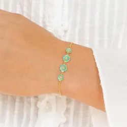 prästkrage blå armband i förgyllt silver - Maggie