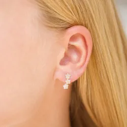 prästkrage lila örhängestift i förgyllt silver - Majse