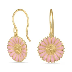 14,5 mm prästkrage rosa örhängen i förgyllt silver - Marie