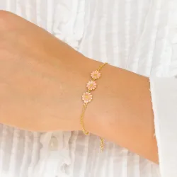 prästkrage rosa armband i förgyllt silver - Maggie