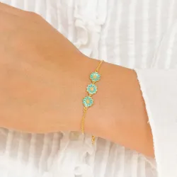 prästkrage blå armband i förgyllt silver - Maggie