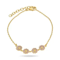 prästkrage lila armband i förgyllt silver - Maggie