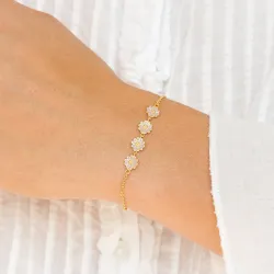 prästkrage lila armband i förgyllt silver - Maggie