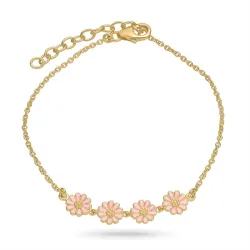prästkrage rosa armband i förgyllt silver - Maggie