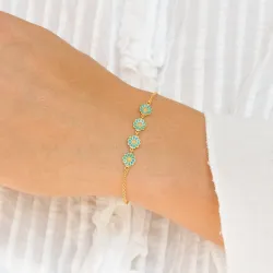 prästkrage blå armband i förgyllt silver - Maggie