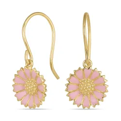 11,5 mm prästkrage rosa örhängen i förgyllt silver - Marie
