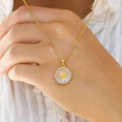 14,5 mm prästkrage lila hängen i förgyllt silver - Marie