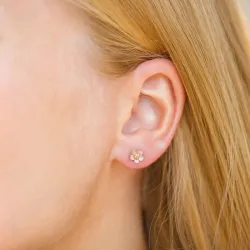 6,5 mm prästkrage rosa örhängestift i förgyllt silver - Majse