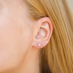 5 mm prästkrage lila örhängestift i förgyllt silver - Majse