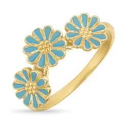 prästkrage blå ring i förgyllt silver - Maggie