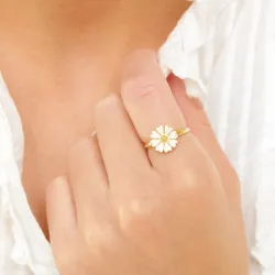 11 mm prästkrage ring i förgyllt silver - Magda