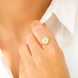 10 mm prästkrage ring i förgyllt silver - Matilda