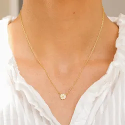 prästkrage halsband i förgyllt silver med hängen i förgyllt silver - Maggie