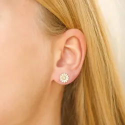 8 mm prästkrage zirkon örhängen i förgyllt silver - Maggie