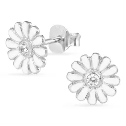 8,5 mm prästkrage zirkon örhängen i silver - Maggie