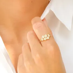 prästkrage ring i förgyllt silver