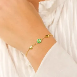 hjärta prästkrage armband i förgyllt silver - Maggie