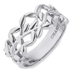 blad ring i silver