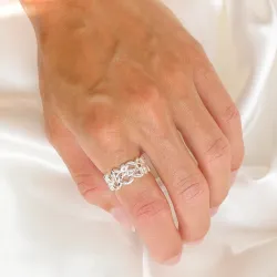 blad ring i silver