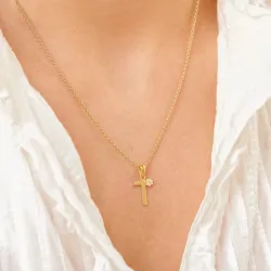 bokstav t hängen i förgyllt silver