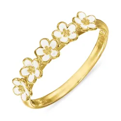 prästkrage vit ring i förgyllt silver - Majse