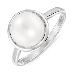 pärla ring i silver