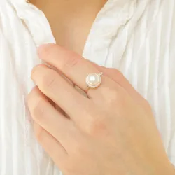 pärla ring i silver