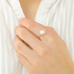 pärla ring i silver
