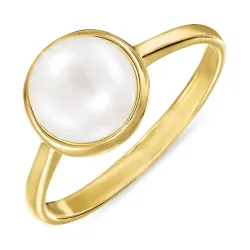 pärla ring i förgyllt silver