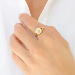 10 mm prästkrage ring i förgyllt silver - Marie