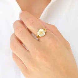 11 mm prästkrage ring i förgyllt silver - Marie