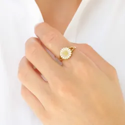 10 mm prästkrage ring i förgyllt silver - Marie