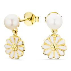 prästkrage pärla örhängen i förgyllt silver