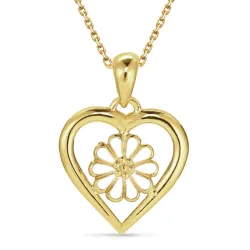 hjärta prästkrage halsband i förgyllt stål - Maggie