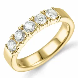 diamant alliancring i 14  karat guld 5 x 0,20 ct