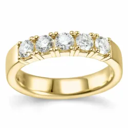 diamant alliancring i 14  karat guld 5 x 0,20 ct