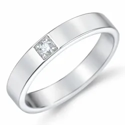 diamant alliancring i 14  karat vitguld 1 x 0,05 ct