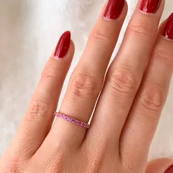 rosa safir alliancring i 14  karat guld 0,57 ct