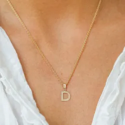 bokstav d hängen i 8 karat guld - My Letter