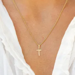 bokstav t hängen i 8 karat guld - My Letter