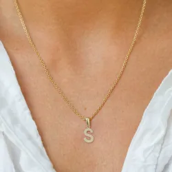 bokstav s hängen i 8 karat guld - My Letter