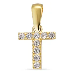 bokstav t hängen i 8 karat guld - My Letter