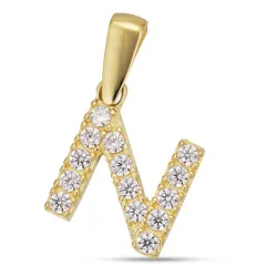 bokstav n hängen i 8 karat guld - My Letter